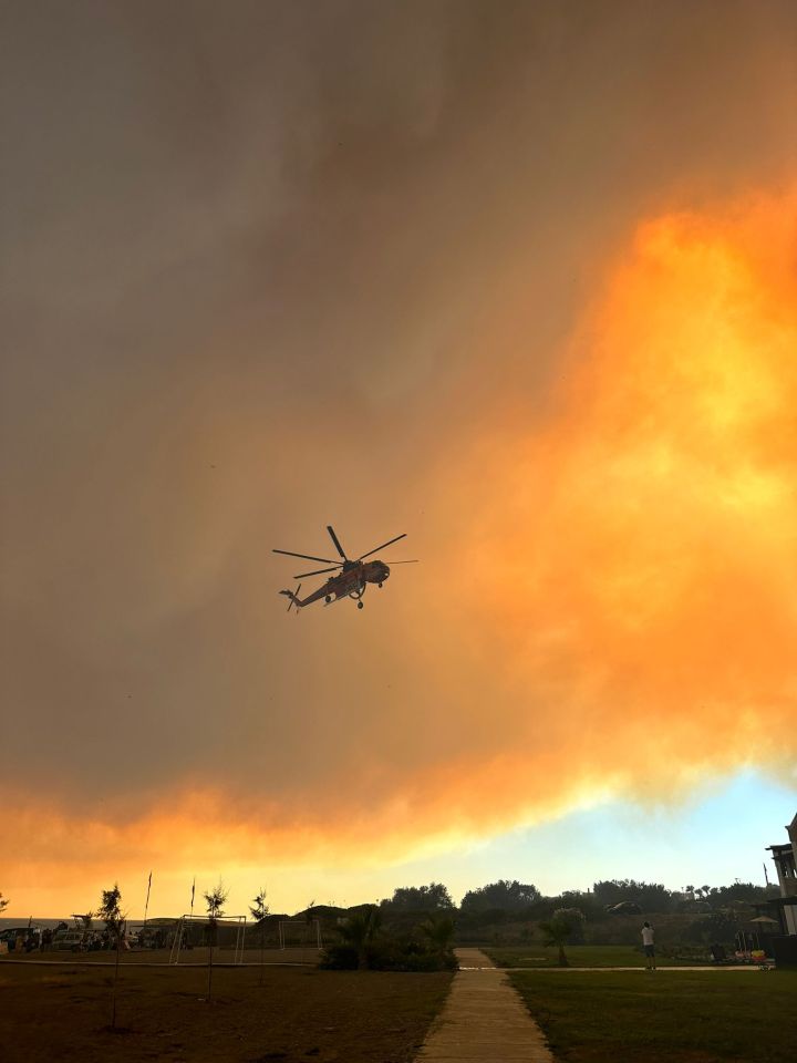 Helicopters were flying overhead as the family made their escape