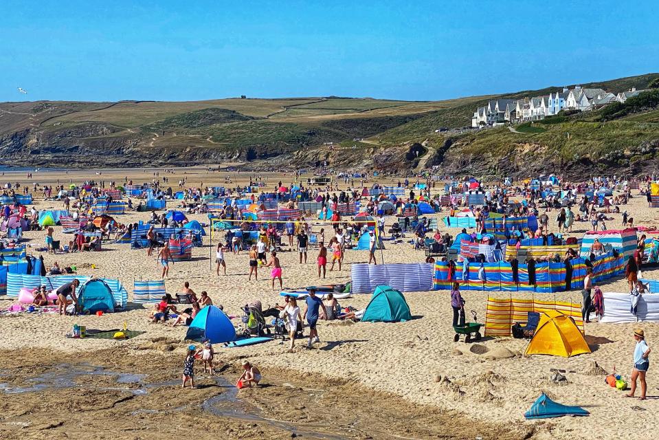 Coastal resorts such as Polzeath are attracting hordes of revellers this summer