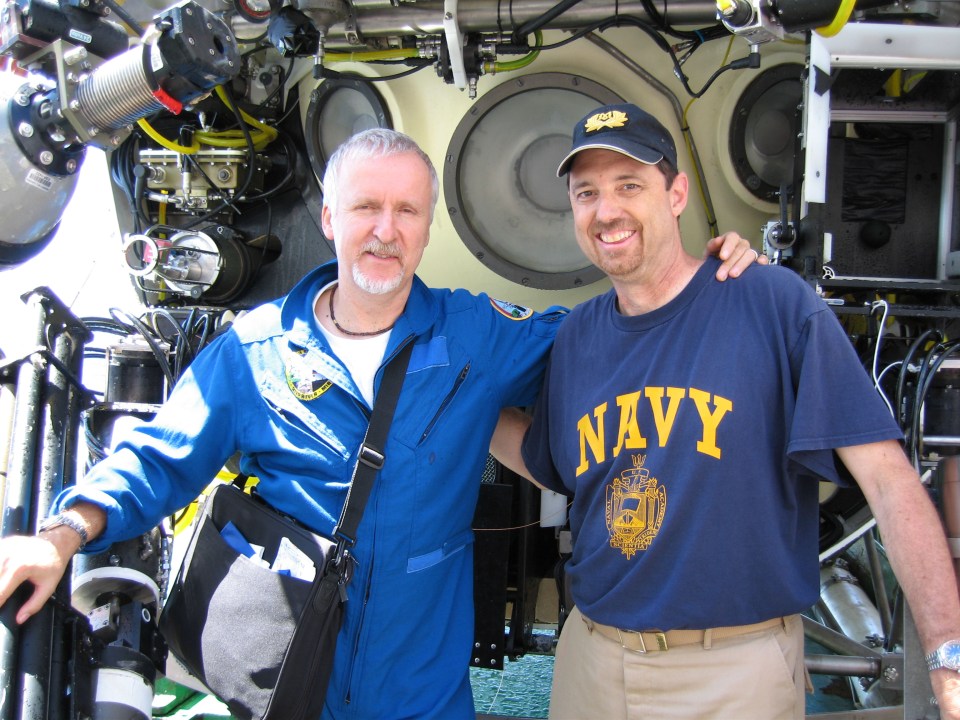 The deep-sea explorer dived the Titanic with director James Cameron (pictured left)