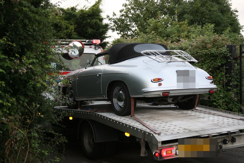 A vintage car was also transported over