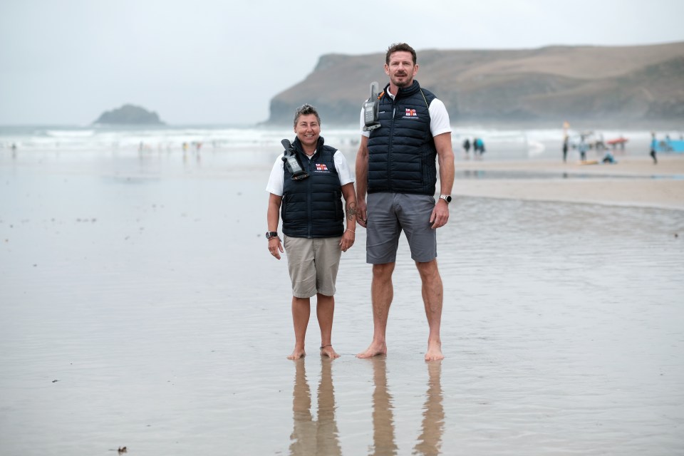 Polzeath Beach Rangers Andy Stewart and Bev Samuels