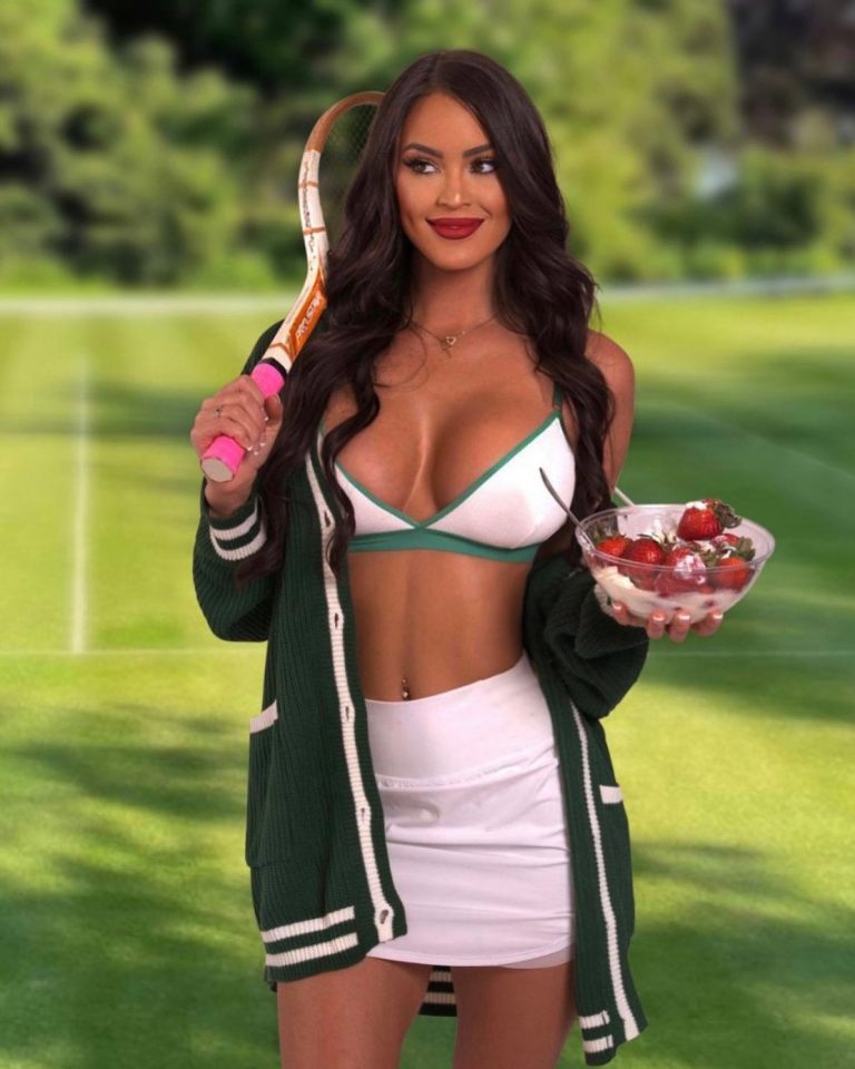 The stunner has wowed in a Wimbledon-themed shoot