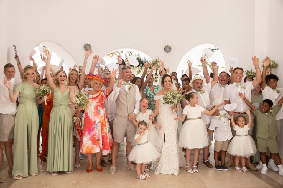 The couple's family and friends made it, too, and helped the couple celebrate their happy day