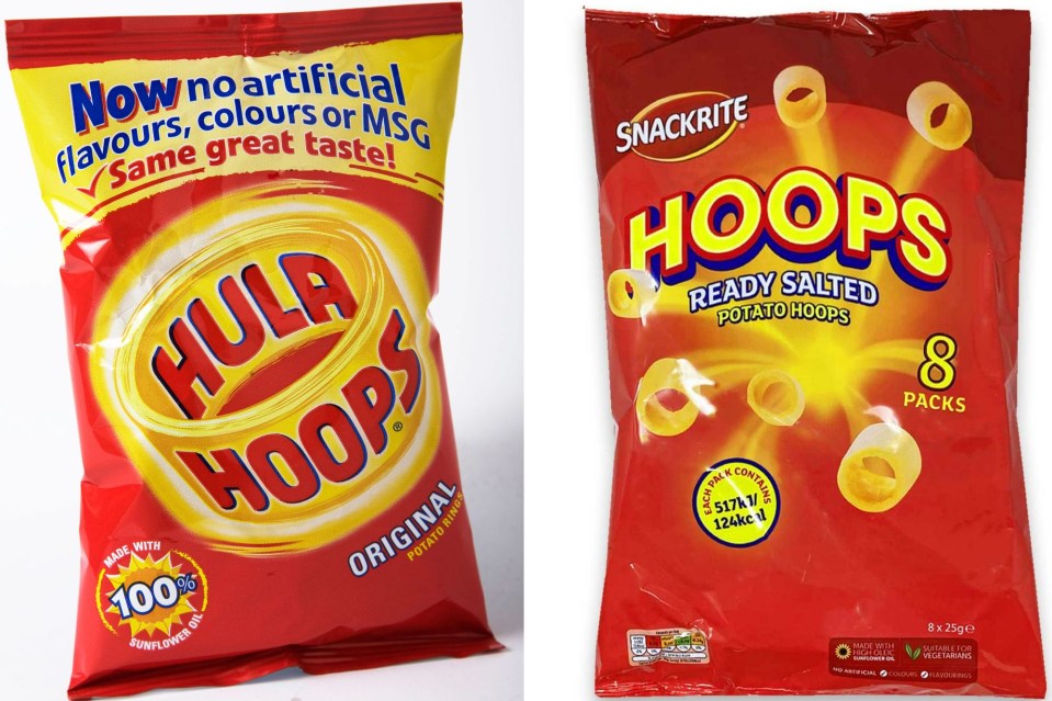 Both crisps are produced in the same factory but to different specifications