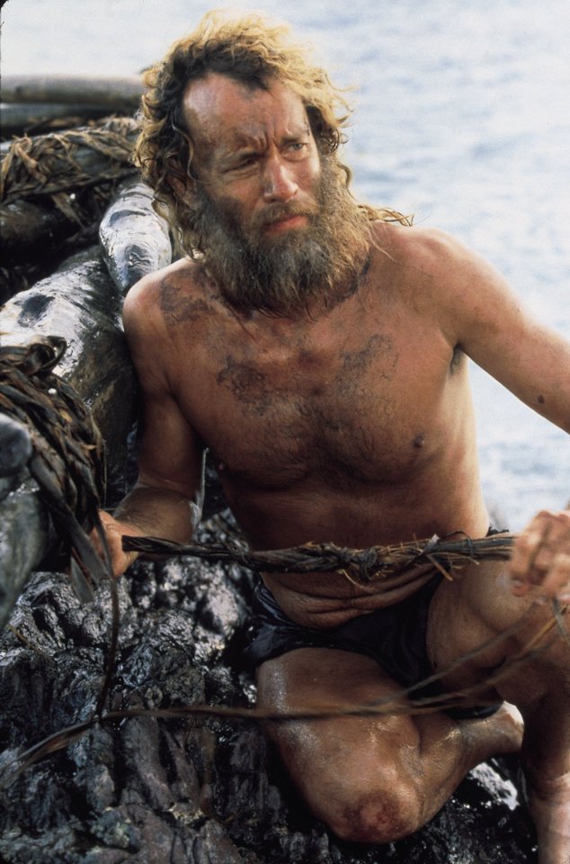 Tom Hanks as Chuck Noland from hit Hollywood movie Cast Away