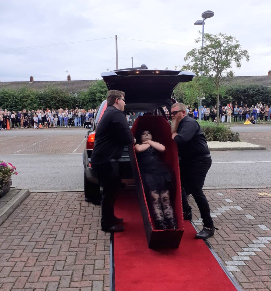 Goth Abi Ricketts, 16, played dead as she arrived to her school prom