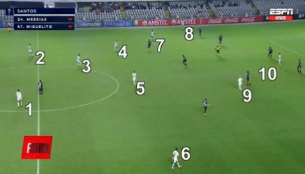 Santos had 12 players on the pitch for one minute before the referee realised