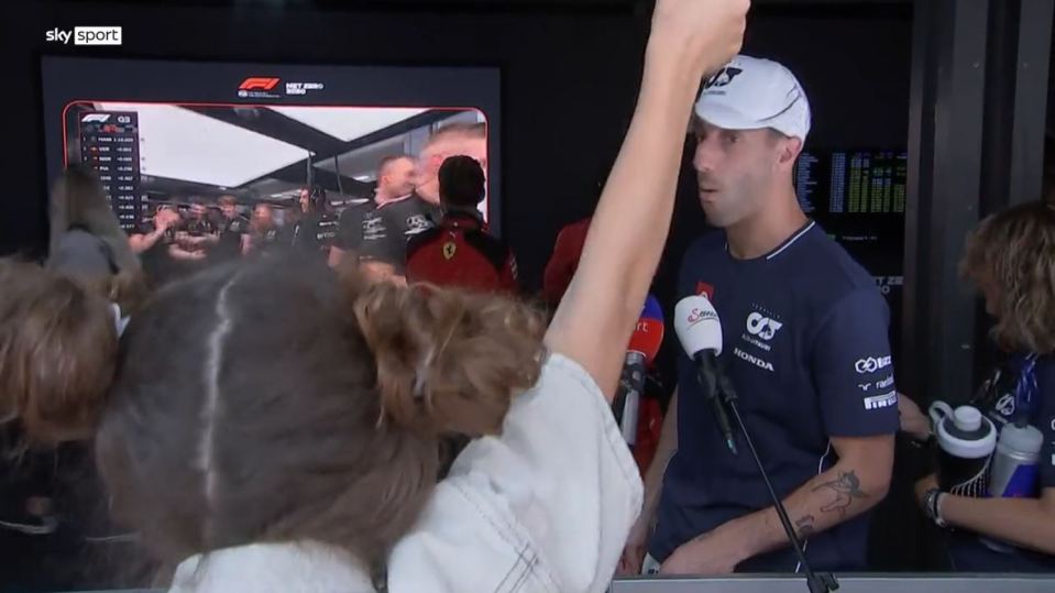 She then revealed 'Hamilton's my favourite!' after the Mercedes star took pole position