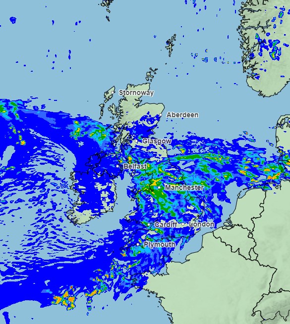 A huge band of rain is set to soak much of the country on Saturday