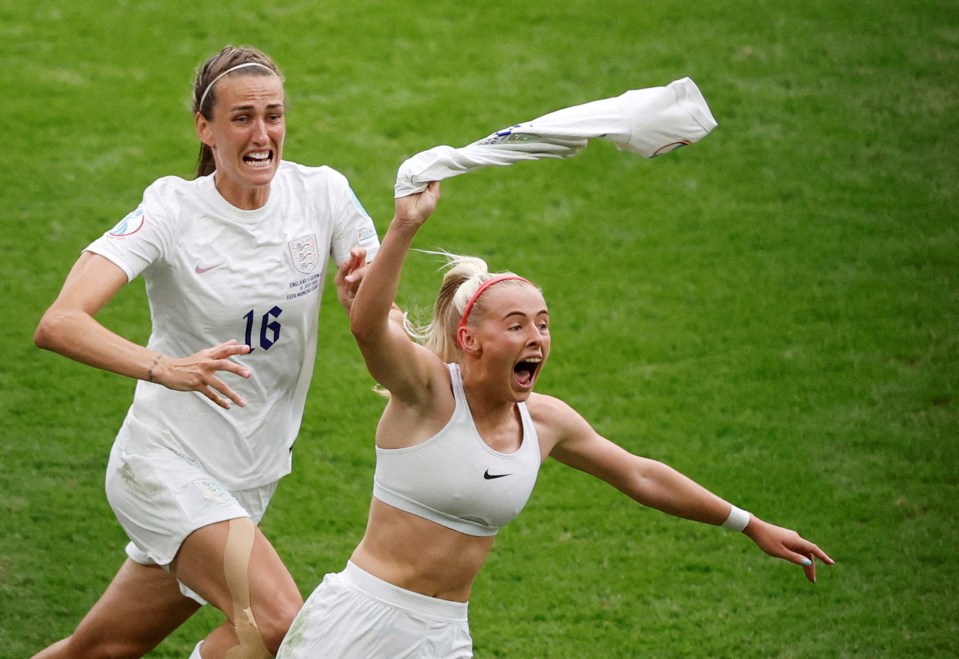 Chloe Kelly had an instantly iconic celebration after scoring a last gasp winner for the Lionesses in the European Championships and made the top ten