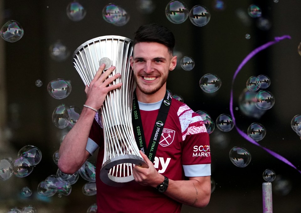 Declan Rice won the Europa Conference League in his final game for West Ham