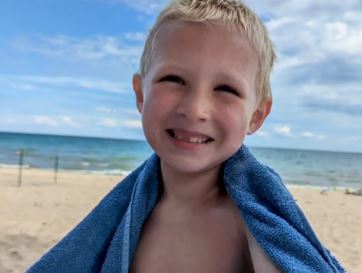 Griffin Emerson was swimming in the deep end of a pool in Fenton, Michigan