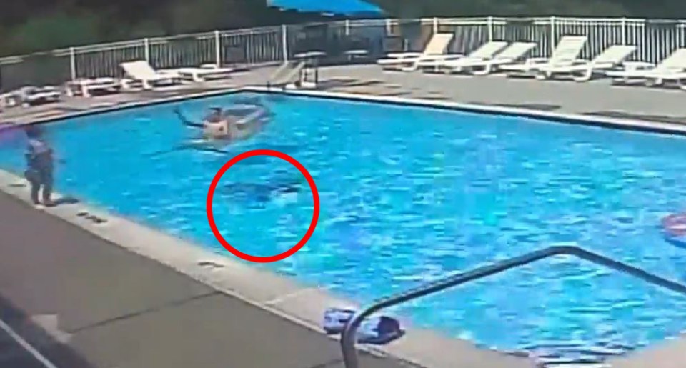 Horrific CCTV shows Griffin disappearing under the water