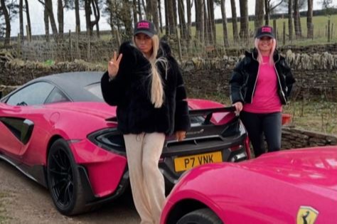 Katie has splashed out £179k on a custom made pink Ferrari