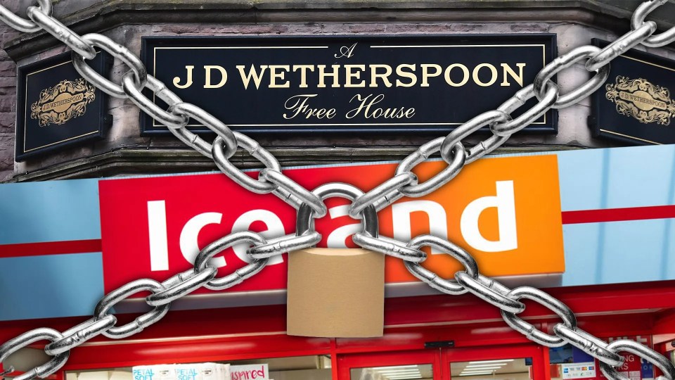 Iceland, Wetherspoons and other stores are pulling down the hatches this month