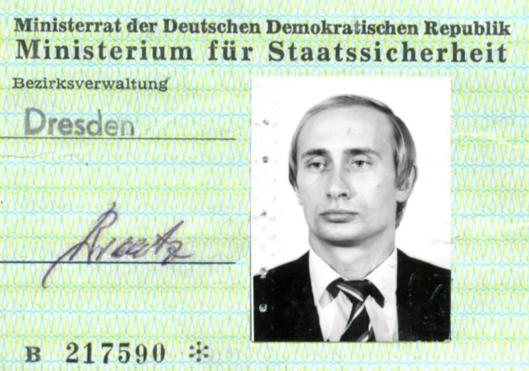 A Stasi ID pass used by Putin when he was a Soviet spy in former East Germany