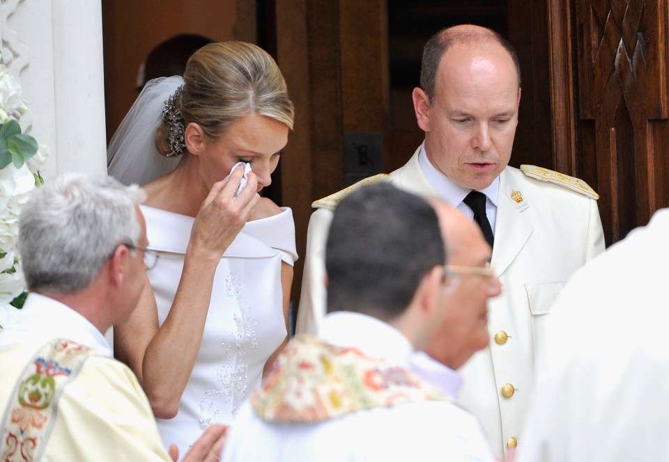 Charlene was spotted tearing up on the day of her wedding ceremony