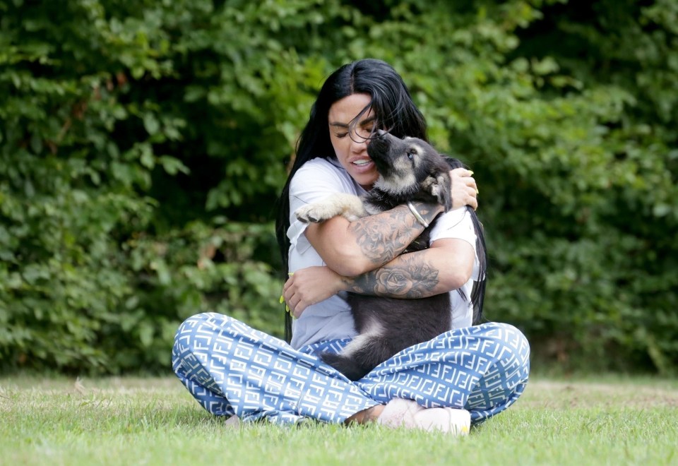 Katie Price with her new puppy Tank