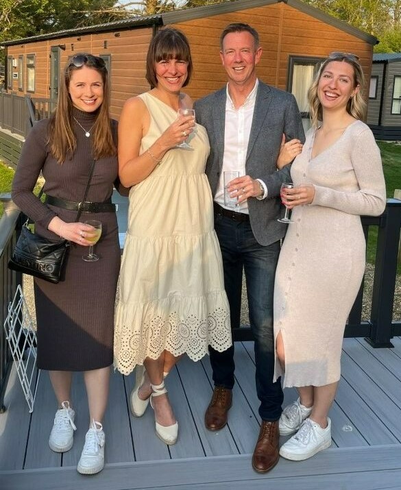 The mum with her husband Jonathan and two daughters Kate and Charlotte