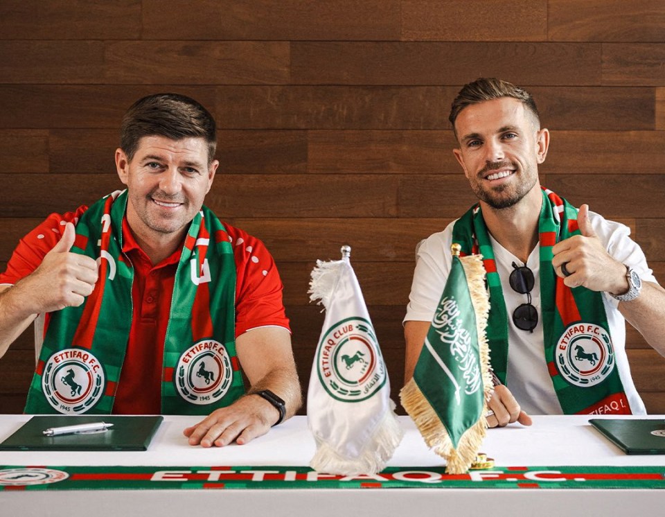 Steven Gerrard and Jordan Henderson have reunited at Al-Ettifaq