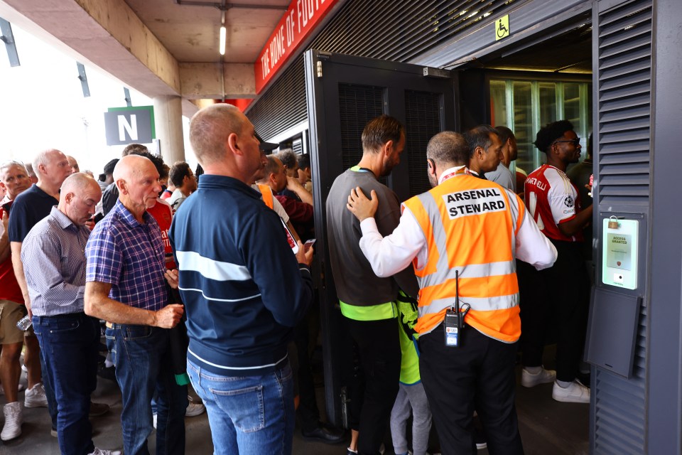 The game kicked off with fans still outside