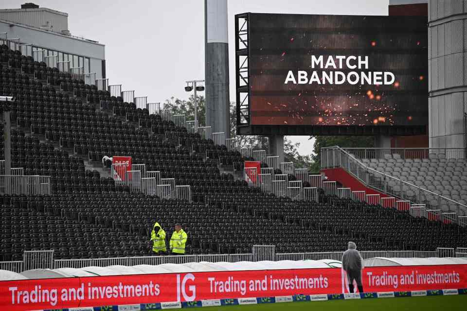 The Fourth Test at Old Trafford was abandoned due to bad weather