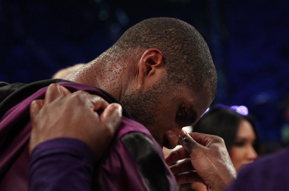 Daniel Dubois cut a forlorn figure after losing his first world title fight