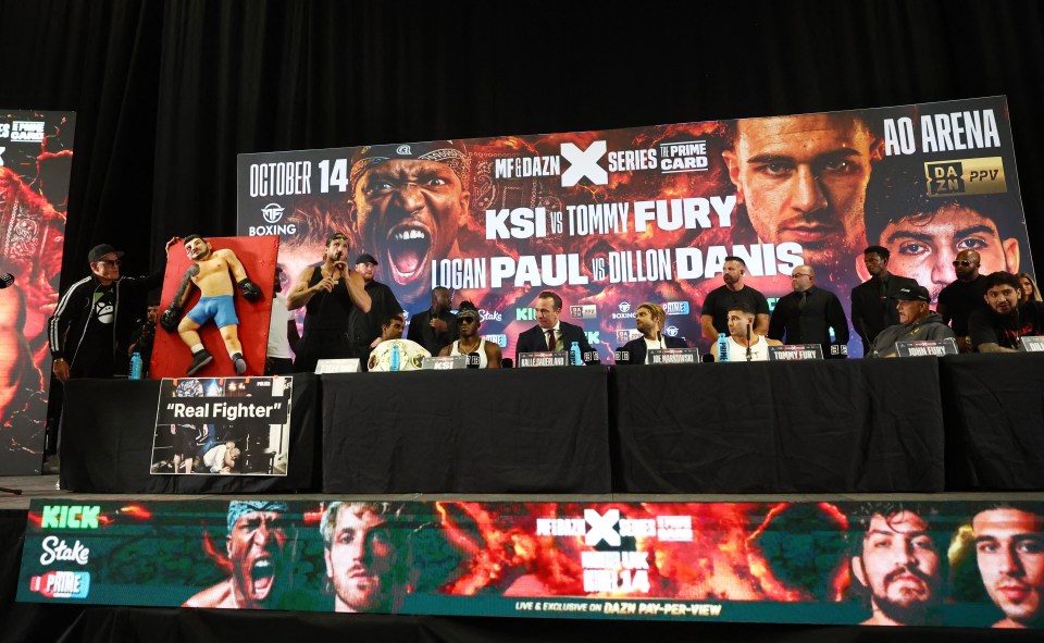 The pair were doing their promotional press conference ahead of their fight in October