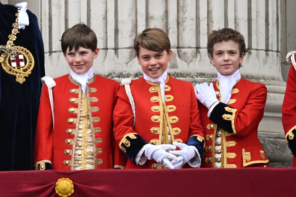 Lord Oliver Cholmondeley with Prince George of Wales at King Charles' Coronation