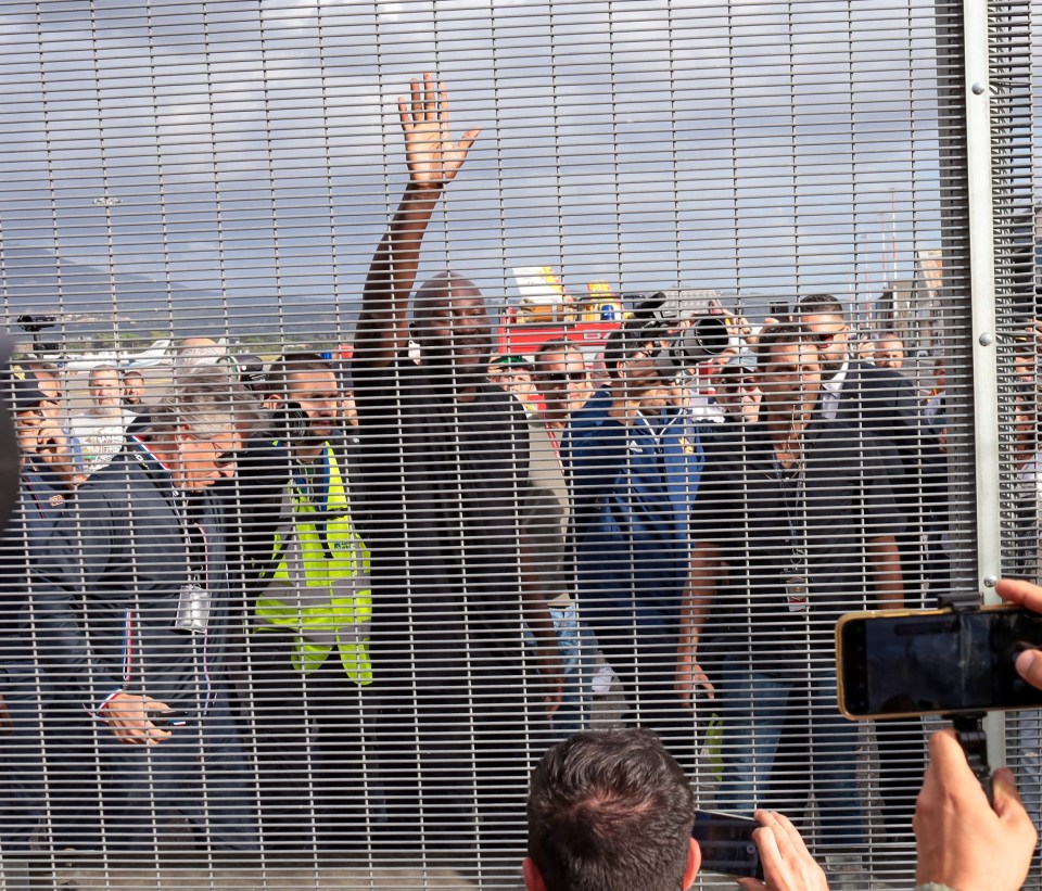 The striker received a huge welcome from excited Roma fans