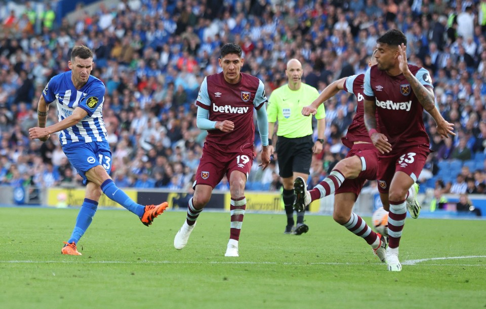 Gross, 32, scored his 27th Premier League goal for Brighton last weekend