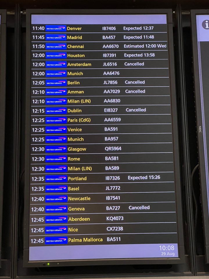 Monday’s 'technical error' led to the cancellation of 790 departures and 785 arrivals, 27 per cent of all flights