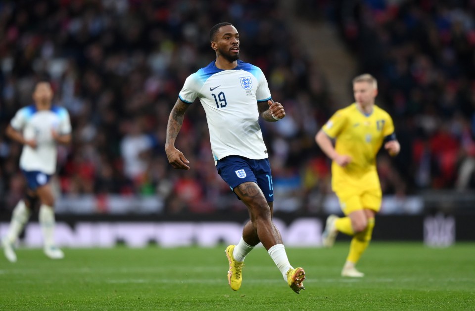 Toney, pictured playing for England in March, said missing out on the World Cup was 'the biggest punishment'