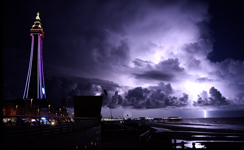 Storms and lightning hit Blackpool overnight