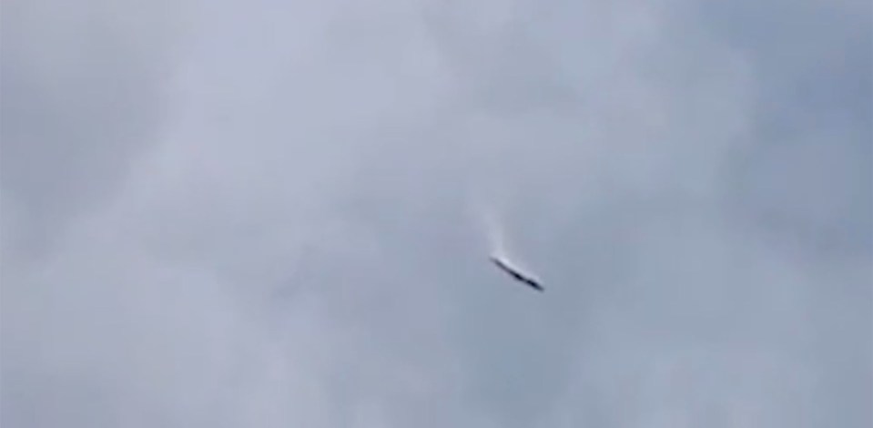 Clips showed the plane falling from the sky before turning into a fiery heap