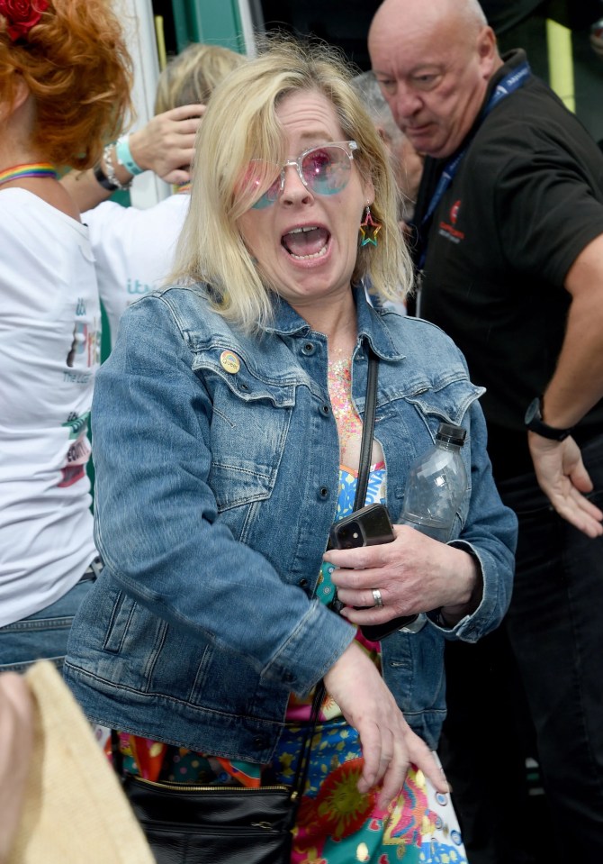 Jane Hazlegrove got in on the act, too, wearing fun specs and earrings