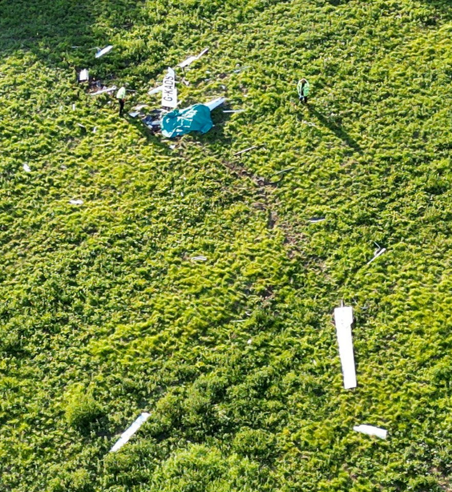 The crash site of one glider in Alderman Way, Melton Mowbray, which saw the pilot pronounced dead at the scene