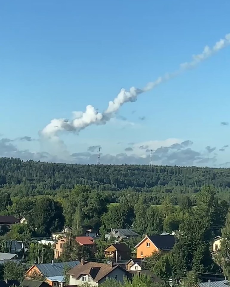 Further footage of the aftermath of Russian air defence hitting Ukrainian kamikaze drones above Moscow's wealthy suburbs