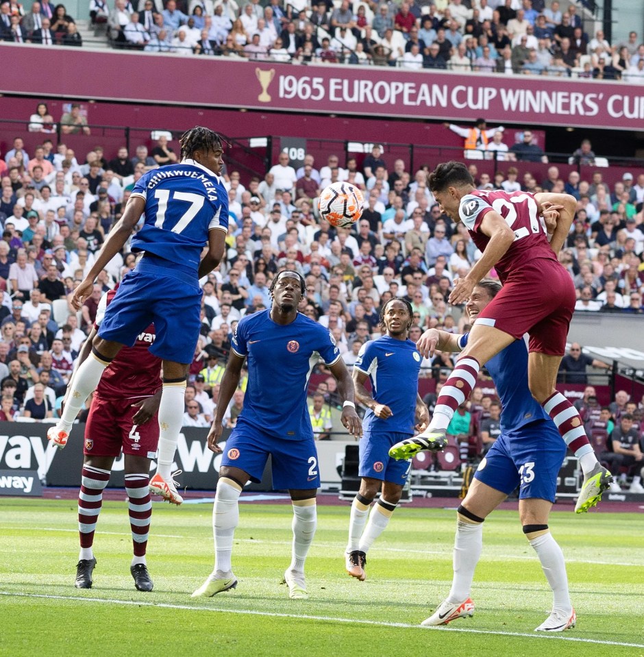 Nayef Aguerd powered home a header to give West Ham an early lead