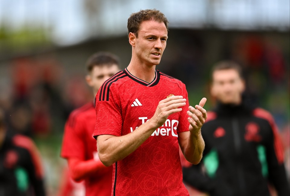 Jonny Evans and five first-team players started the match