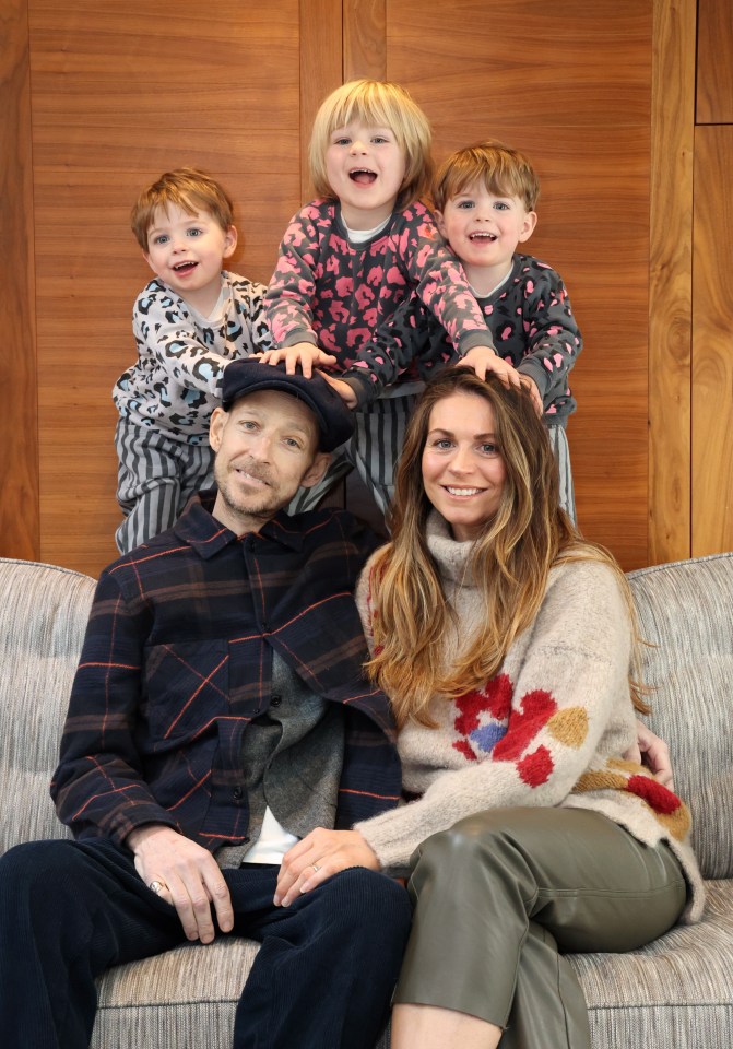 Jonnie with his wife Jessica and three children Rex (middle) and twins Rafa and Cormac