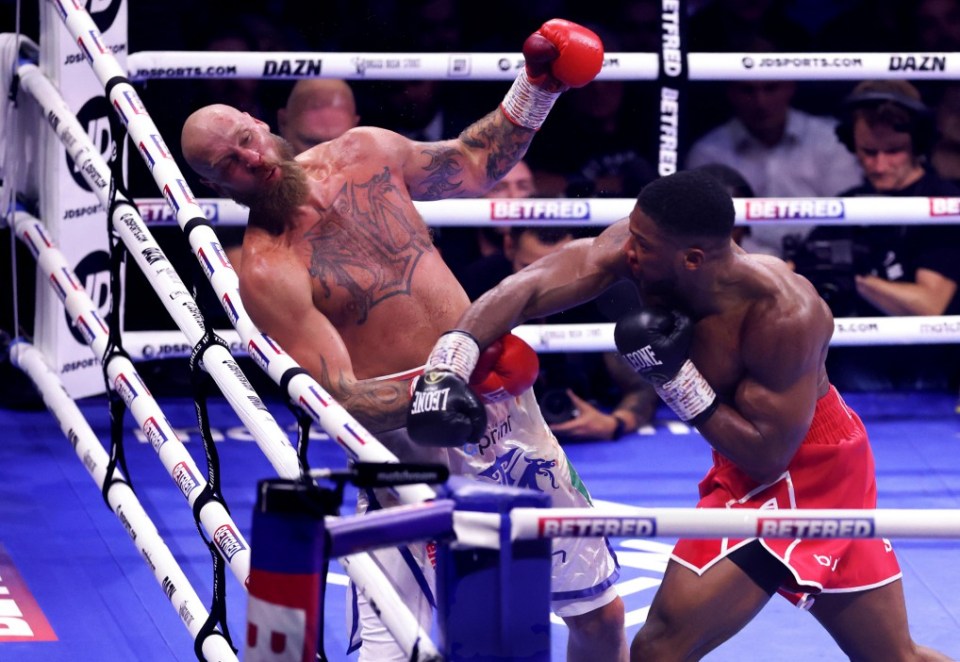 Anthony Joshua knocked out Robert Helenius in the seventh round of their O2 tussle