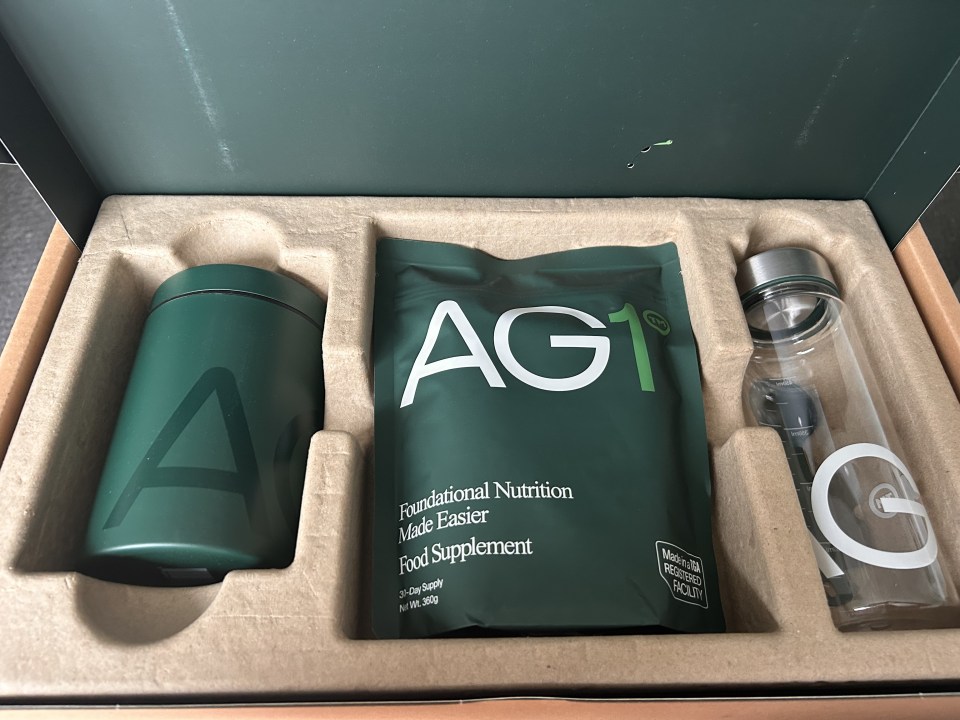 We tested out the AG1 powder, which came with a reusable tin and a bottle