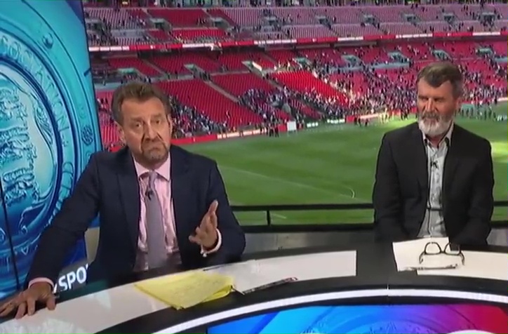 Former Man Utd hardman Roy Keane bristles as presenter Mark Pougatch flashes back to a more famous Vieira triumph for Arsenal in 2005