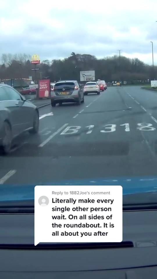 A driver has been criticised for using a controversial 'slingshot' roundabout move