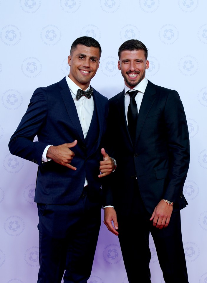 There were big smiles from Rodri and Ruben Dias