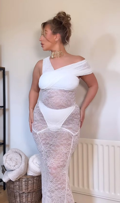 The Geordie Shore star then showed off her curves in a see-through dress