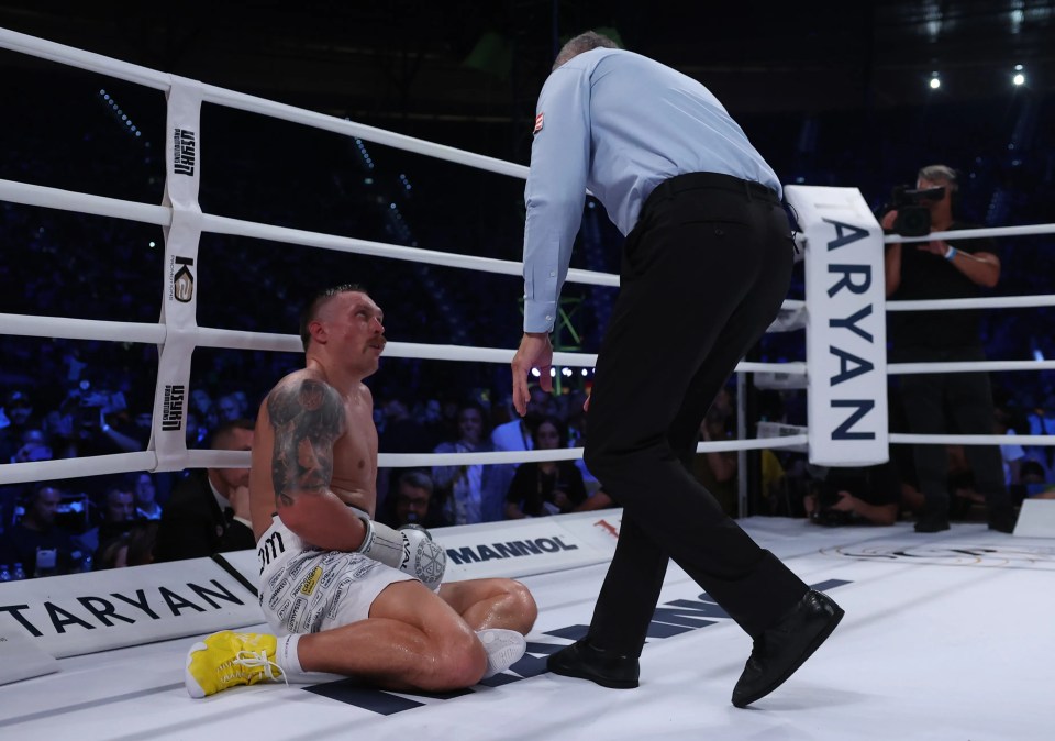 Usyk was left shaking on the canvas as a result of the shot