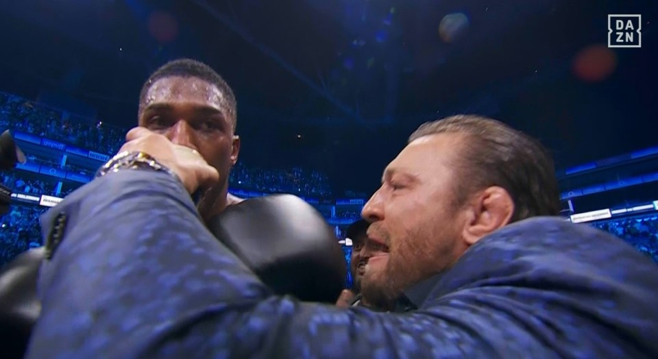 AJ is given some Forged Stout by UFC superstar Conor McGregor seconds after the KO