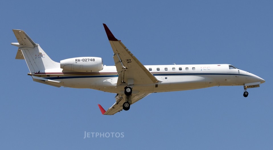 Prigozhin's second plane, pictured, was seen flying to Moscow